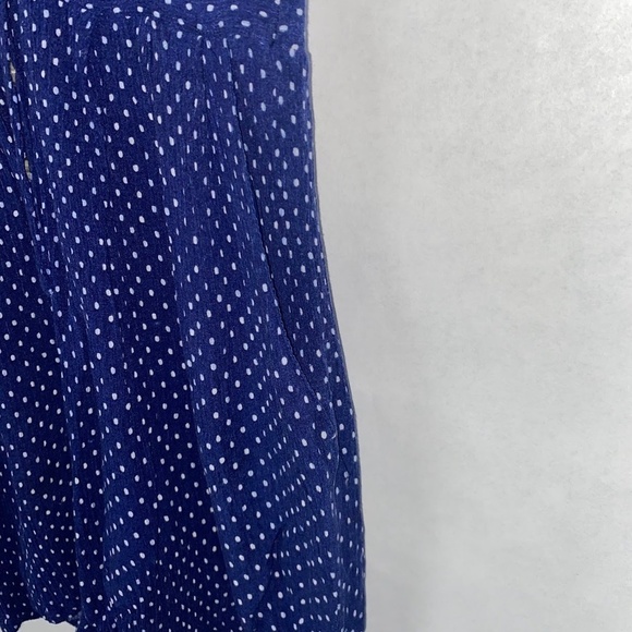Vintage SK & Company Blue Polka Dot Floral Button Down Romper size Medium EUC - Picture 3 of 6